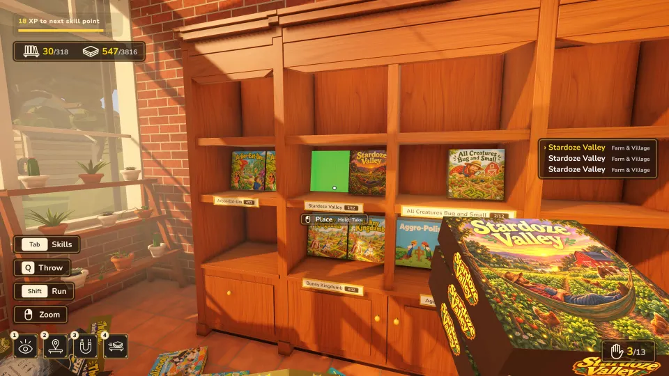 Shelving a copy of Stardoze Valley