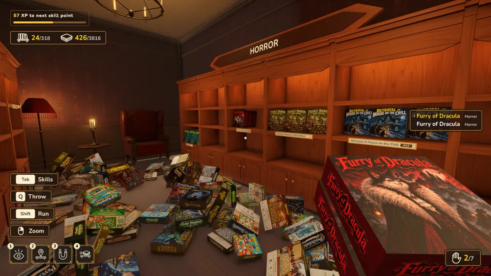 The candle-lit horror section